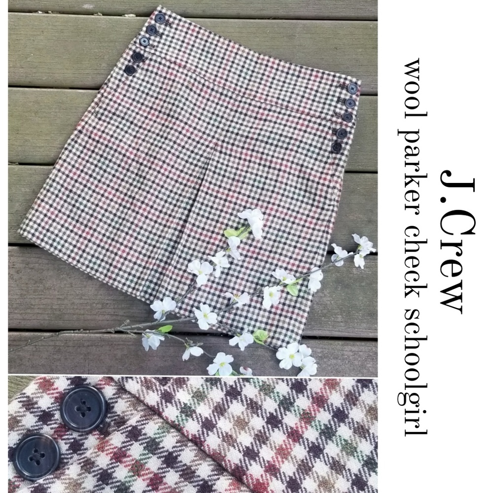 J.Crew | Parker Check Schoolgirl Wool Pocket Skirt